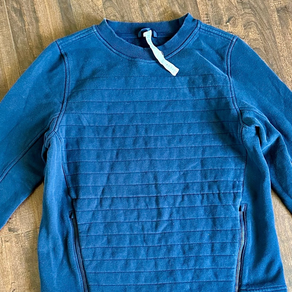 Lululemon Quilt Top Navy Blue Sweatshirt With Double Zippers SZ-6